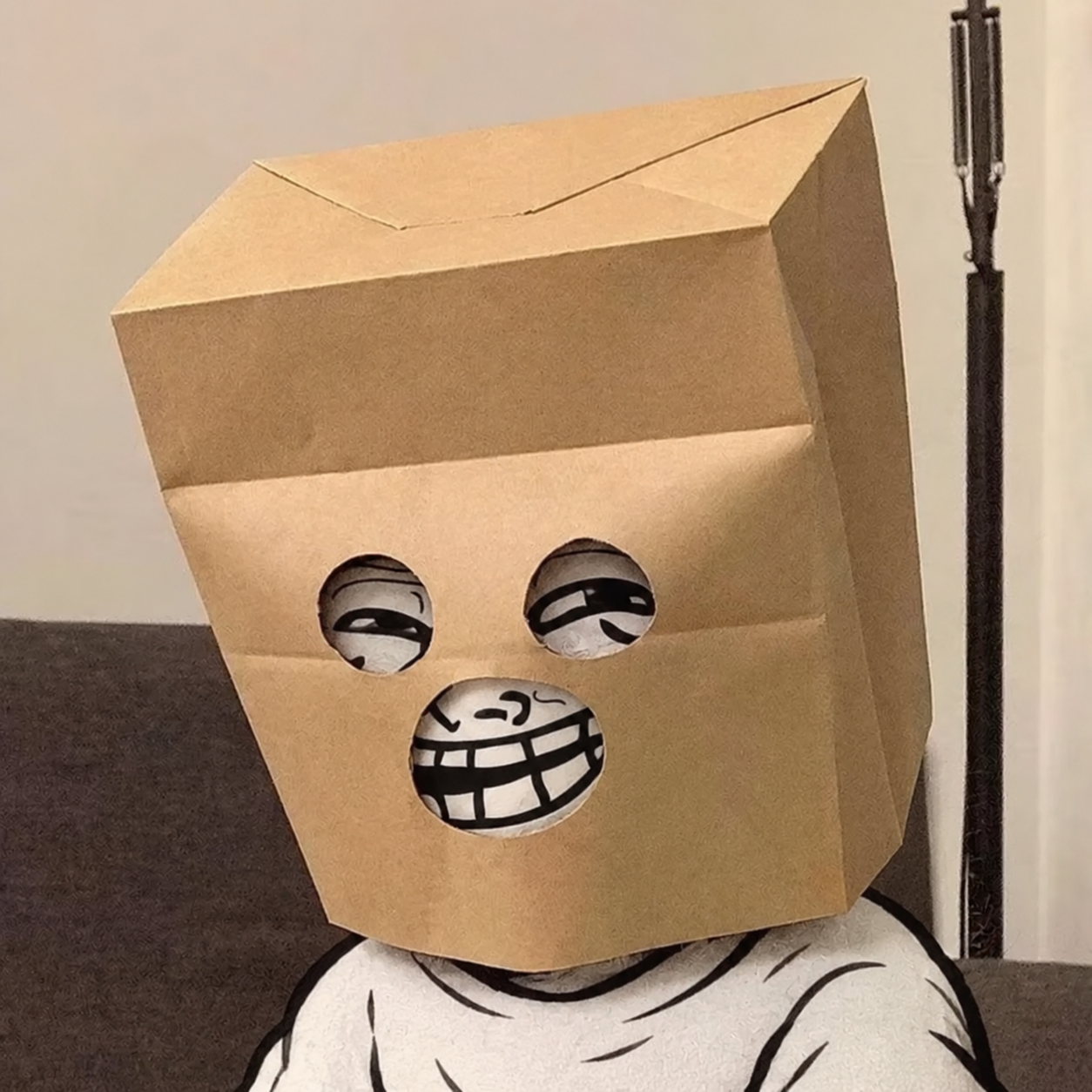 Anonymous Troll paper bag character